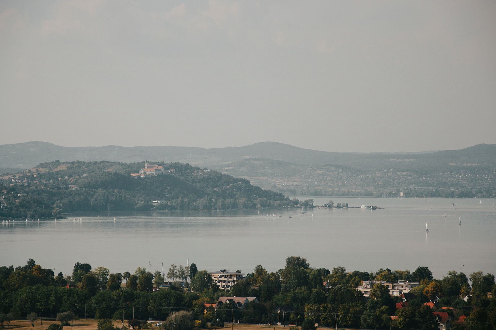 Calm water on a large inland lake